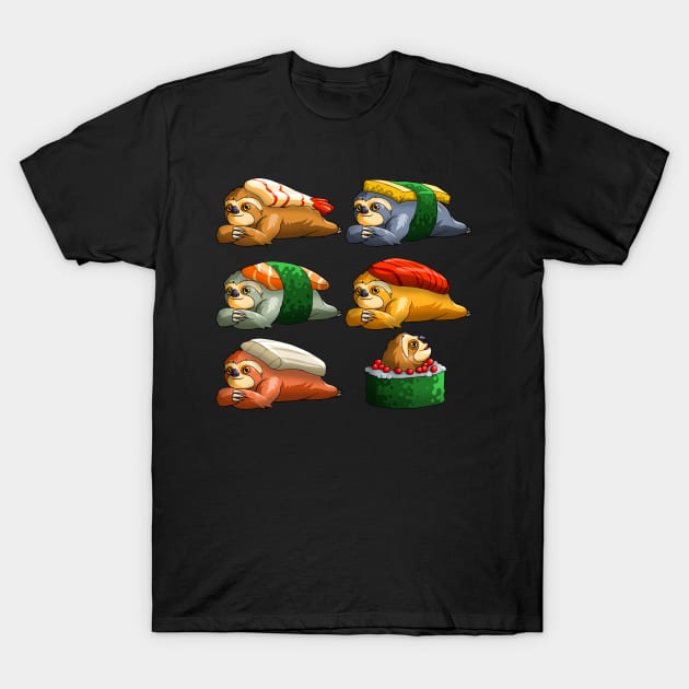 Sushi Sloth Funny Sloths Sushi Otaku Kawaii T-Shirt by Blink_Imprints10